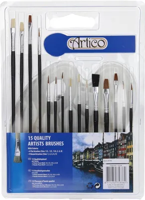 Produktbild von Pinselset mit Farbpalette - 16 Teile