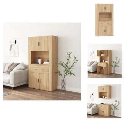 Image de vidaXL Highboard Chêne Sonoma Matériau dérivé du bois - Sideboards