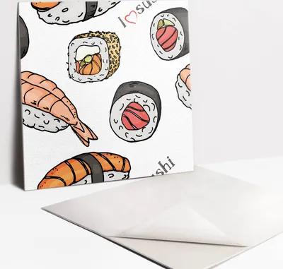 Produktbild von Fliesenaufkleber Set - 9 Stück Selbstklebende PVC Fliesen-Designs - Für Bad und Küche 30 x 30 - Zeichnen von Sushi