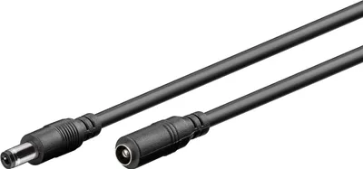 Produktbild von DC-Verlängerungskabel, 1,5 m, schwarz mit Hohlstecker 5,5 x 2,5 mm