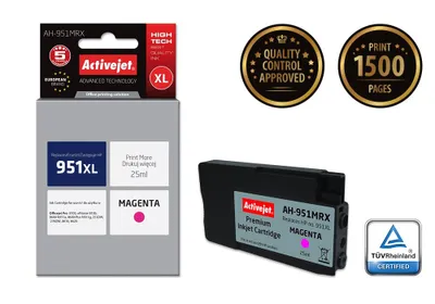 Produktbild von Activejet AH-951MRX, Hohe (XL-) Ausbeute, Magenta, Tinte auf Pigmentbasis, 25 ml, 1 Stück(e), Einzelpackung