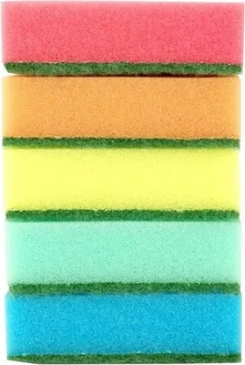 Produktbild von D.RECT - 5er Set Küchenschwamm, Topfschwamm, Zweiseitig Reinigungsschwamm 100x75x30mm Mehrzweck Putzschwamm MAXI