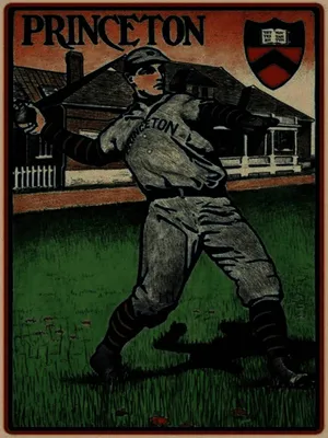 Produktbild von vianmo Holzschild 40x30 cm Retro Princeton Baseball