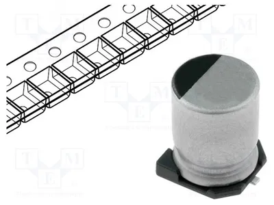 Produktbild von 10x Kondensator: elektrolytisch Ø5x5,3mm 47uF SMD 6,3VDC  20% RC0J476M05005VR Elek