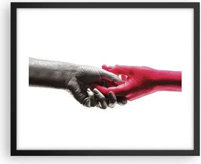 Produktbild von Gerahmtes Poster - Schwarzer Rahmen - Hilfe Hände Symbol - 50x40 cm - Wand Bild - Wanddeko - Wandbilder - Kunstposter - Wandposter - Bilderrahmen - Bilder - Kunstdruck - P2BAA50x40-4483