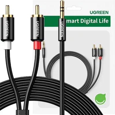Immagine prodotto di Cavo Ugreen Av116 10591 Audio Mini Jack 3,5 Mm (maschio) / 2Rca (maschio) 5M - Nero