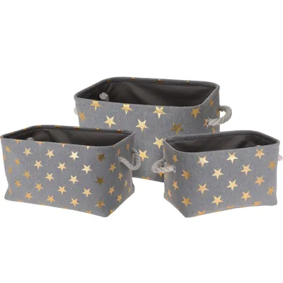 Obrázek produktu pro Skladovácí boxy STARS, 3 rozměry, šedé
