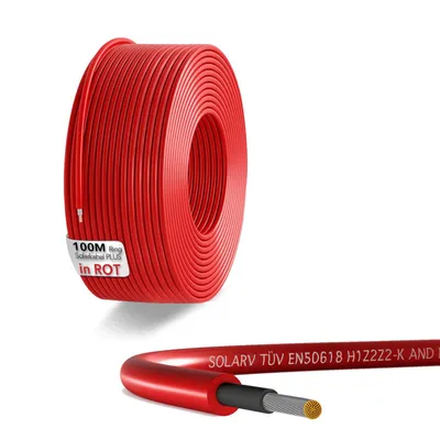 Produktbild von enjoy solar® Solarkabel Ring 100 m, 4 mm², rot, EN 50618, PV-Kabel, 0% MwSt.