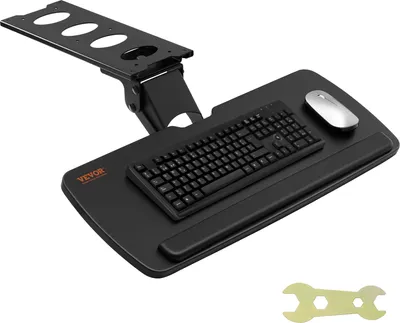 Produktbild von VEVOR Tastaturablage unter dem Schreibtisch Große 250 x 635 mm, Tastaturablage 0-220 mm Höhe Einstellbar, Tastaturablage Keyboard, Tastaturauszug für Büro, zu Hause usw.