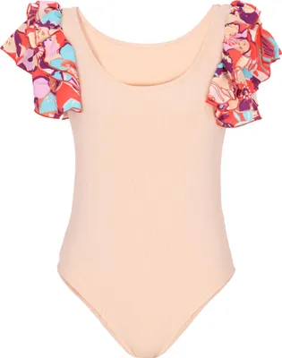 Produktbild von Beige Damen Body in Größe L, figurbetont, mit Rüschen im Boho-Chic Stil