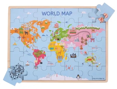 Produktbild von Bigjigs Toys Holzpuzzle Weltkarte