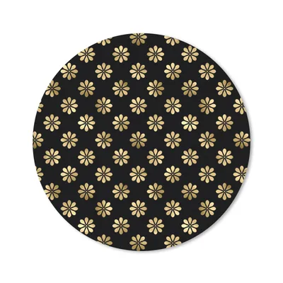 Produktbild von MuchoWow® Mauspad Mousepad Muster - Blumen - Gold 20x20 cm - Mousepads - Maus Mat - Pad - Mausunterlage - Schreibtischmatte