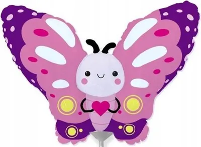 Productafbeelding van VLINDER Folieballon, vlinder, roze, grasveld, lente, verjaardagsdecoratie, 35 cm