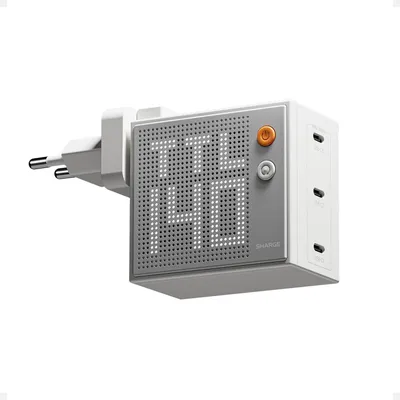 Produktbild von SHARGE Charger Pixel 140W 3x USB-C PD Schnellladegerät weiß kompakt Design