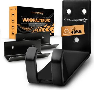 Produktbild von CYCLISTAR Fahrrad Wandhalterung bis 40kg - Robuste Fahrradhalterung Wand für MTB, Rennrad, E-Bike