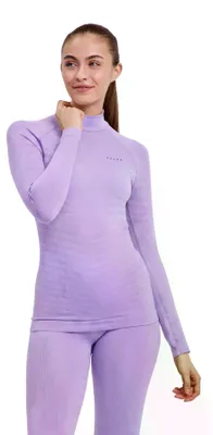 Image de T-shirt de sous-vêtement thermique pour femmes FALKE, modèle Maximum Warm, col montant, manches longues, matière fonctionnelle