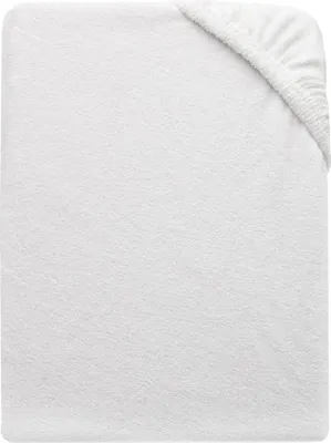 Produktbild von Frottier-Spannbettlaken für Kinder in 70x140 cm, Steghöhe bis 22cm, mit Gummizug, Mischgewebe in weiß