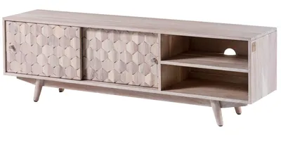 Produktbild von MASSIVMOEBEL24.DE TV-Board Akazie 145x35x45 weiß lackiert MOSAYK #201