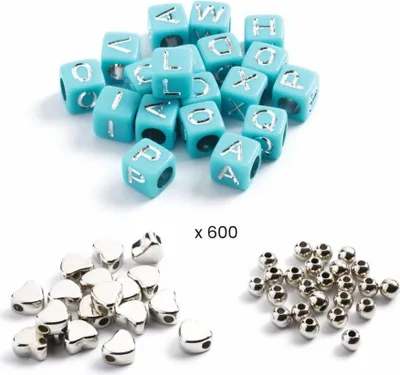 Produktbild von Djeco Schmuck basteln: Buchstaben Silber