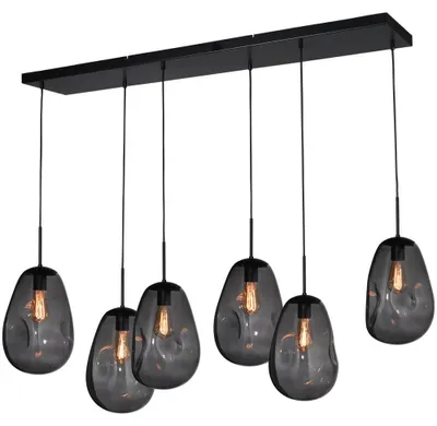 Produktbild von masterlight Pendelleuchte Lava 6-flammig Glas Grau 130x35cm