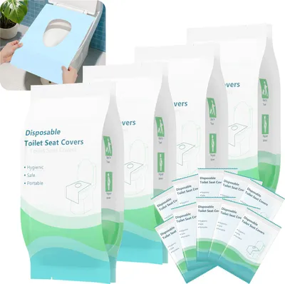 Obrázek produktu pro Bettizia 40 kusů Jednorázový cestovní bezpečnostní potah na záchodové prkénko Mat cushion Packed 60x40cm