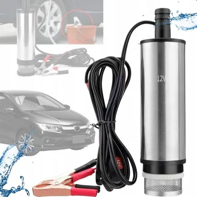 Zdjęcie produktu dla Pompa do paliwa zanurzeniowa 12V 12L/min elektryczna przenośna do oleju napędowego z krokodylkami do auta ciężarówki łodzi