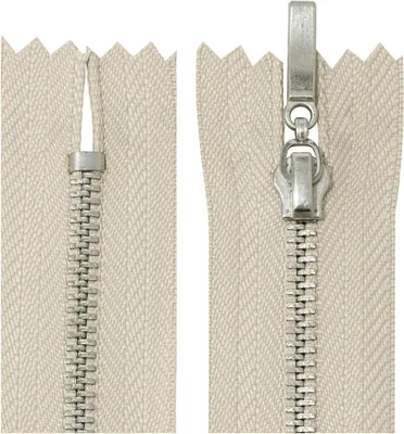Productafbeelding van Ritssluitingen Metaal - Sluitingen Kleding - Kleding Maken - Niet Deelbaar - 12 cm - Lichtbeige