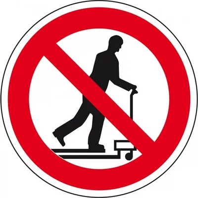 Produktbild von Dreifke® Aufkleber (Folie) "Mit Hubwagen rollen verboten", Ø10cm, Folie selbs...