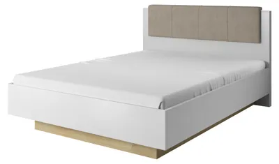 Obrázok produktu pre Posteľ 160 x 200, biela + lesklá biela + dub Grandson, 164,4 x 104,5 x 210,4 cm