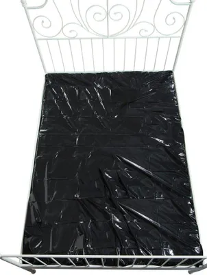Productafbeelding van Laken - zwarte laklak, latexlaken voor uitgebreide vochtige spelletjes in bed, rubberen laken in 200 x 230 cm