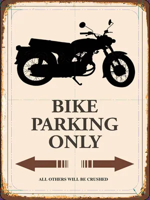 Produktbild von vianmo Holzschild 40x30 cm Bike parking only Motorrad
