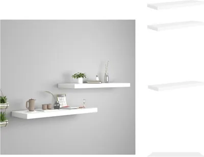 Obrázek produktu pro vidaXL Plovoucí police 2 ks. Bílé 80x23,5x3,8 cm MDF - Nástěnné police