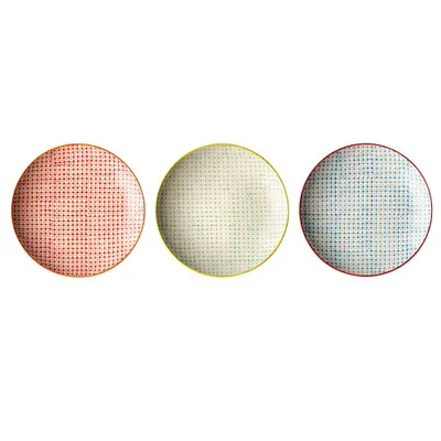 Produktbild von Bloomingville Carla Frühstücksteller Rot Steingut 3er Set