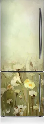 Produktbild von Kühlschrank Aufkleber Kühlschrankmagnete Dekoration Kühlschrankfolie 60x190 cm - Feldblumen.