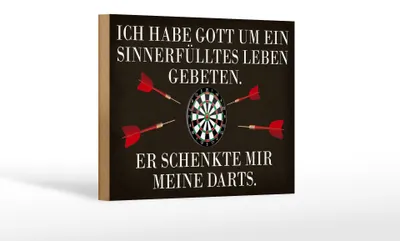 Produktbild von Holzschild Spruch 18x12cm Gott schenkte mir meine Darts