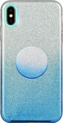 Produktbild von Für iphone X/XS/XR/XS MAX/11/11 pro MAX Handy Case Gradient Farbe Glitzer Pulverabdeckung mit Airbag Bracket blau