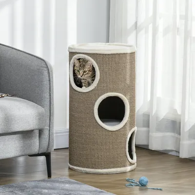 Produktbild von Kratzbaum - Katzenkratzbaum - Katzenbaum - Kratzmöbel - Katzenspielbaum - Weiches Plüsch - Strapazierfähiges Sisal