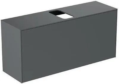 Produktbild von Waschtischplatte CONCA mittiger Auss 1202x373mm anthrazit matt anthrazit matt