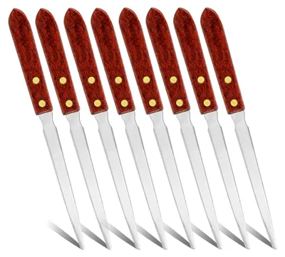 Produktbild von 8er Set Brieföffner aus Edelstahl mit Holzgriff für Bürobedarf