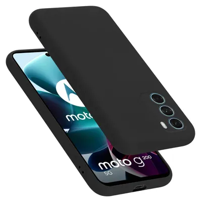 A black phone case is shown on top of a smartphone.