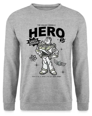Produktbild von Spreadshirt Toy Story Hero Buzz Lightyear Uni Pullover, XL, Weißgrau meliert