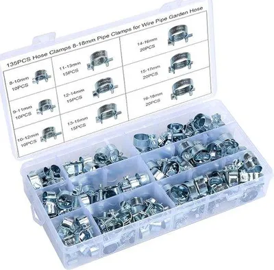 Produktbild von Famanu Schlauchschellen Set 135 Stück - für Schläuche 8-18 mm