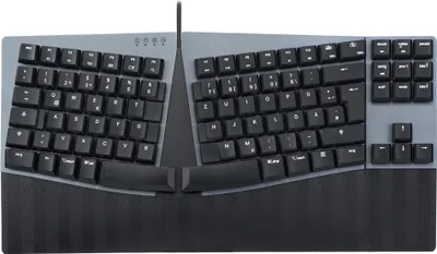 Zdjęcie produktu dla Perixx PERIBOARD-335 BL DE USB Keyboard German, QWERTZ Black Backlit, Ergonomic