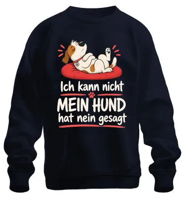 Productafbeelding van Ik kan niet. Mijn hond zei nee. Statement. Sarcasme. Trui, marineblauw, maat L