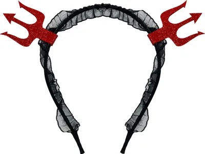 Produktbild von Oblique Unique Dreizack Haarreifen Glitzer Haarreif mit Gaze als Kostüm Accessoire für Halloween Karneval Fasching Motto Party