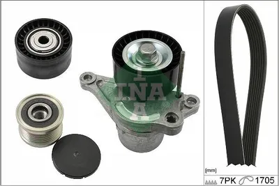 Produktbild von INA 529 0423 20 Keilrippenriemensatz für NISSAN Qashqai / Qashqai +2 I (J10, NJ10)