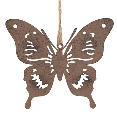 Produktbild von Clayre & Eef Deko-Anhänger Schmetterling 11 cm Braun Metall