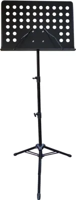 Produktbild von Notenpult Notenständer  schwarz - Große Auflage - 2-fach Höhenverstellbar  bis 130 cm- inklusive Lochplatte A-NS5