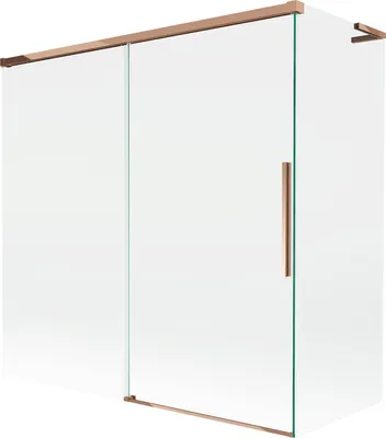 Image de Mexen Rox L Paroi pliante pour baignoire à 2 volets, coulissante 160 + 70 x 150 cm, transparente, or rose - 8C9L-160-070-60-00