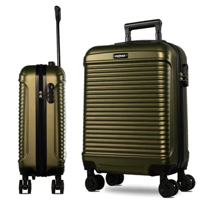 Produktbild von NOWI® Las Palmas Koffer Klein: 55x40x20cm, Leichter Hartschalenkoffer mit Rollen, 34L, Kabinenkoffer, Handgepäckskoffer (metallic grün, M)